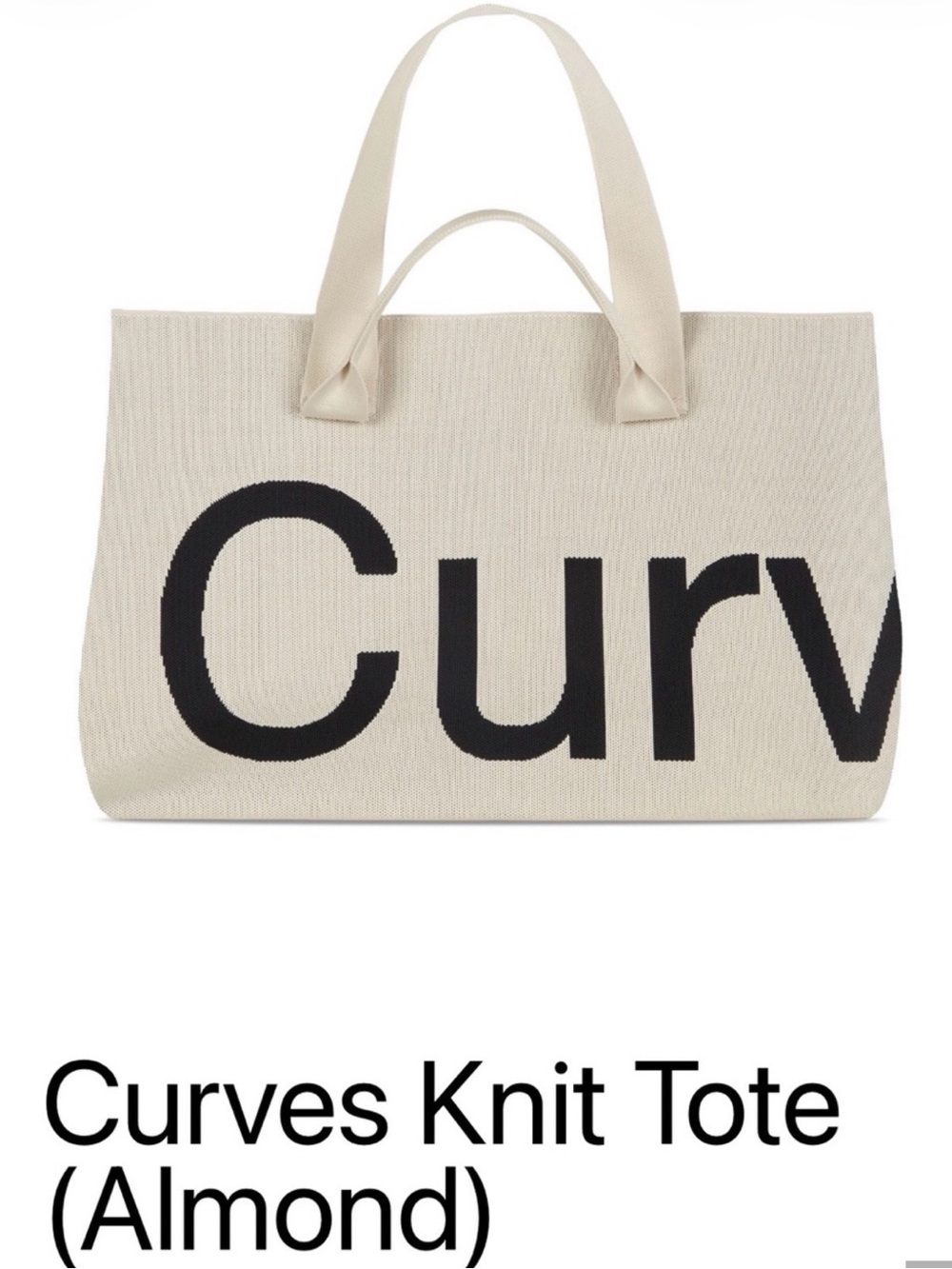 Curves Knit Tote Bag in Almond